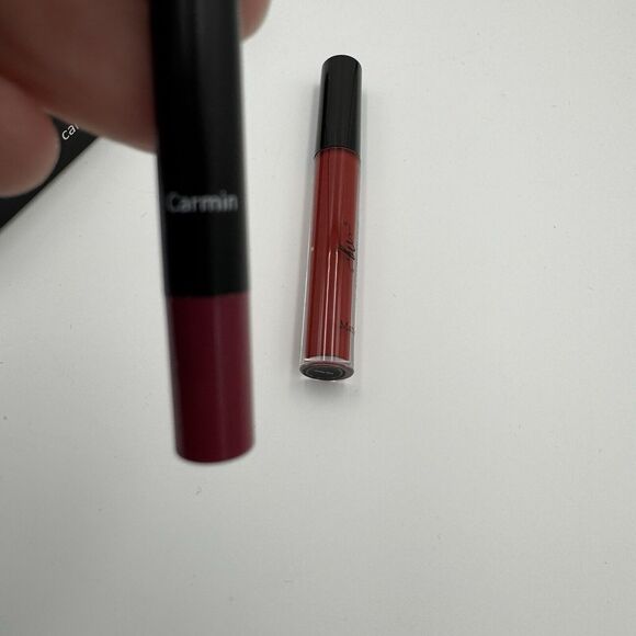 Beauty Vaulte Erupt Lip Set Liquid Matte Lipstick + Liner Natty Nat/Carmin New - Picture 4 of 7